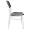 vidaXL Chaises à manger coussins 2 pcs blanc bois massif caoutchouc