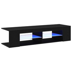 vidaXL Meuble TV 135 x 39 x 30 cm Ch&ecirc;ne noir Bois d'ing&eacute;nierie