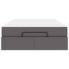vidaXL Cadre de lit avec matelas avec matelas 2 pcs Gris PVC