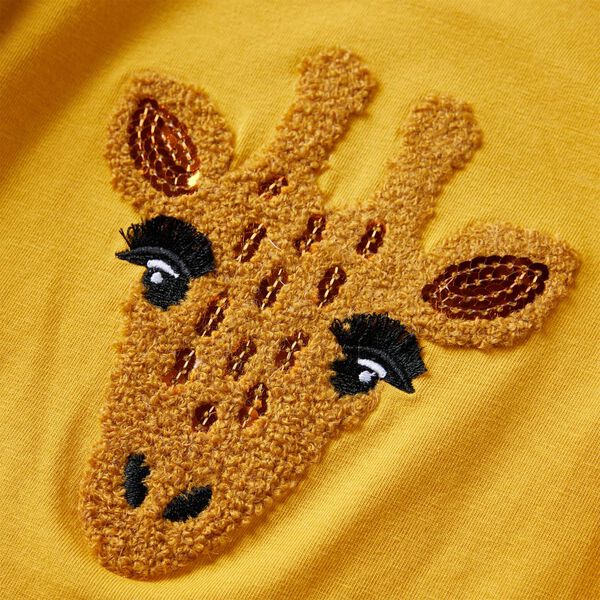 T-shirt enfants &agrave; manches longues ocre fonc&eacute; 92