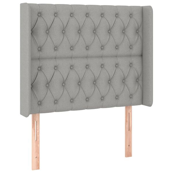 vidaXL T&ecirc;te de lit avec oreilles Gris clair 103x16x118/128 cm Tissu