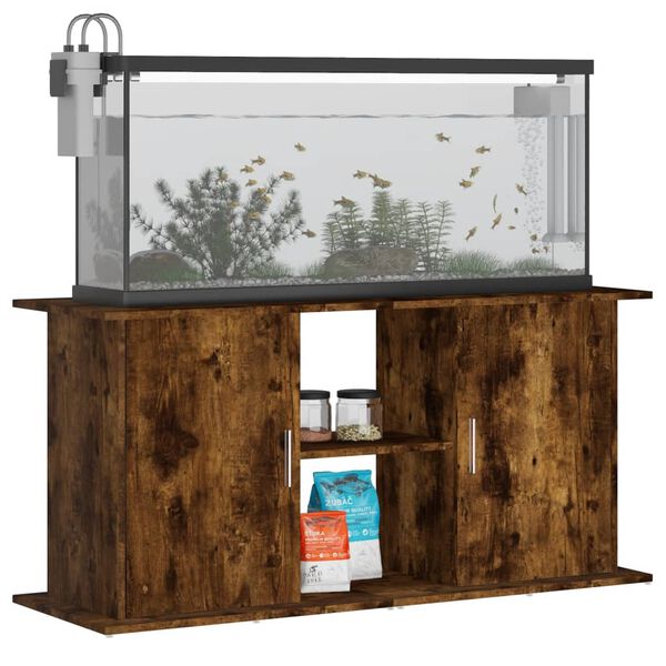 vidaXL Support pour aquarium ch&ecirc;ne fum&eacute; 121x41x58 cm bois d'ing&eacute;nierie
