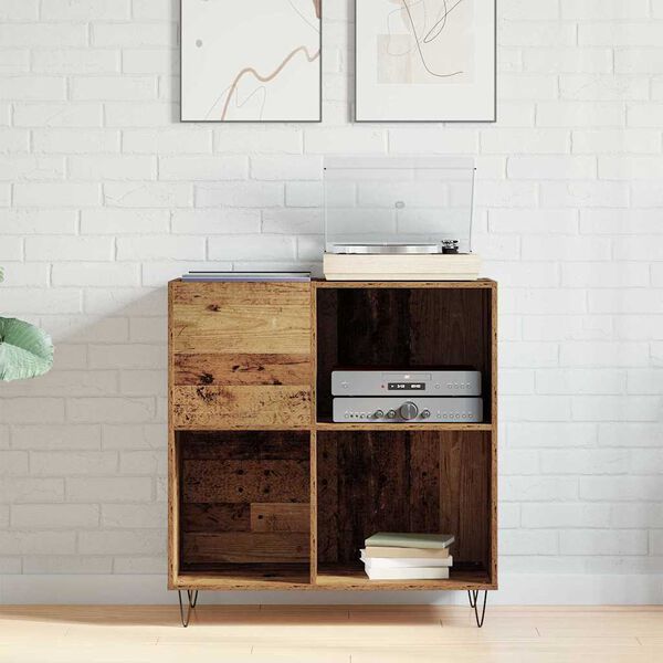 vidaXL Meuble &agrave; vinyles Bois ancien 85 x 38 x 89 cm Bois d'ing&eacute;nierie