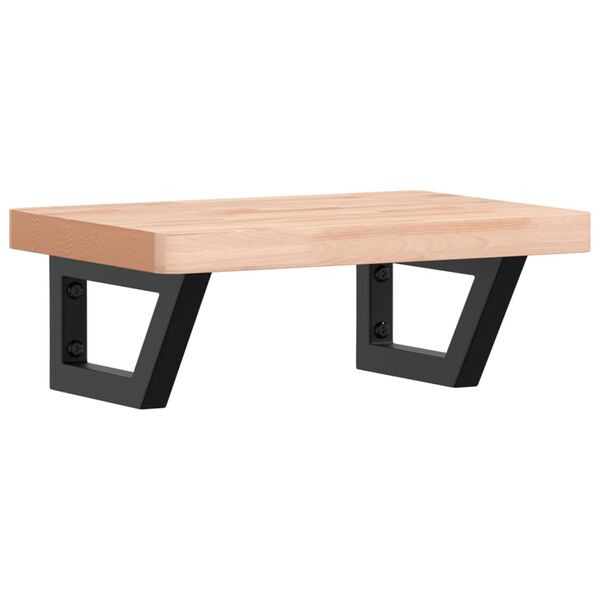 vidaXL Étagère de vasque murale acier et bois massif de hêtre