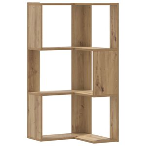 vidaXL Biblioth&egrave;que d'angle 3 niveaux ch&ecirc;ne artisanal bois ing&eacute;nierie