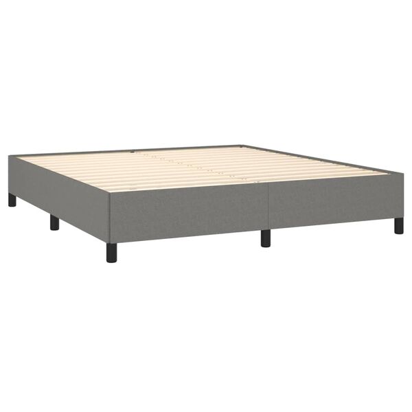 vidaXL Sommier &agrave; lattes de lit avec matelas Gris fonc&eacute; 160x200cm Tissu