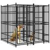 vidaXL Chenil d'ext&eacute;rieur pour chiens Acier 3,69 m&sup2;