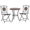 vidaXL Ensemble de bistro 3 pcs mosa&iuml;que Carreau c&eacute;ramique Orange/Gris