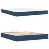 vidaXL Cadre de lit avec matelas avec matelas 2 pcs Bleu tissu