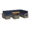vidaXL Salon de jardin 9 pcs avec coussins gris r&eacute;sine tress&eacute;e
