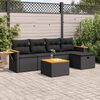 vidaXL Salon de jardin 6 pcs avec coussins noir r&eacute;sine tress&eacute;e