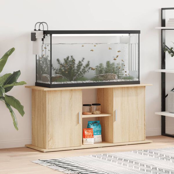 vidaXL Support d'aquarium Ch&ecirc;ne Sonoma 121x41x58 cm Bois d'ing&eacute;nierie