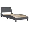 vidaXL Lit avec matelas gris fonc&eacute; 80x200 cm velours