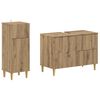 vidaXL Ensemble de 2 meubles de salle de bain ARNHEM Ch&ecirc;ne artisanal