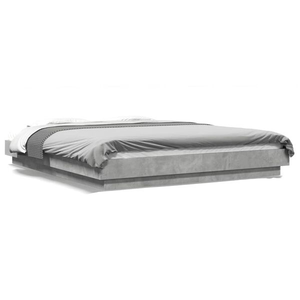 vidaXL Cadre de lit sans matelas gris b&eacute;ton 160x200 cm