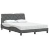 vidaXL Lit avec matelas gris fonc&eacute; 120x200 cm tissu