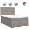 vidaXL Sommier &agrave; lattes de lit avec matelas Taupe 140x190 cm Tissu