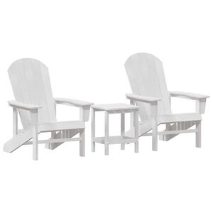 vidaXL Chaise de jardin 3 pcs Blanc Poly&eacute;thyl&egrave;ne
