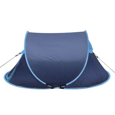 vidaXL Tente de camping escamotable 2 personnes bleu marine/bleu clair