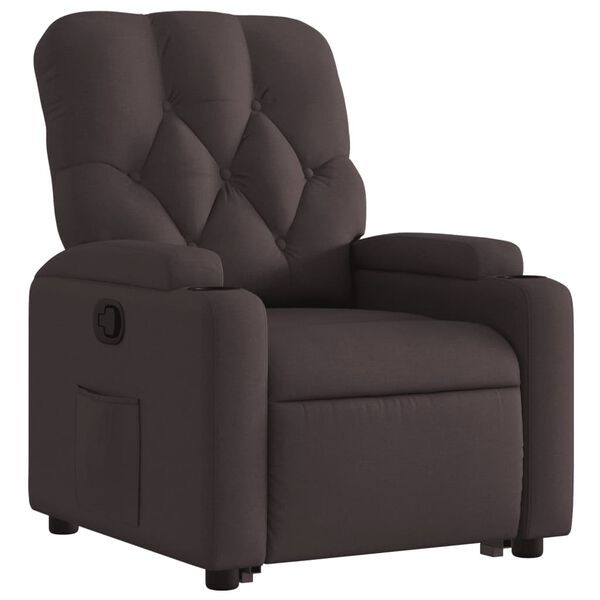vidaXL Fauteuil inclinable marron fonc&eacute; tissu