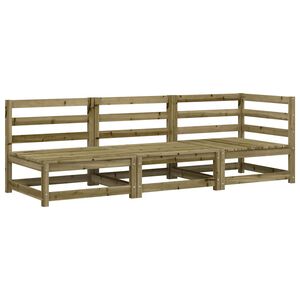 vidaXL Canap&eacute; de jardin 3 places bois de pin impr&eacute;gn&eacute;