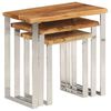 vidaXL Tables gigognes 3 pcs avec bord vivant bois massif d'acacia