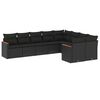 vidaXL Salon de jardin 9 pcs avec coussins noir r&eacute;sine tress&eacute;e