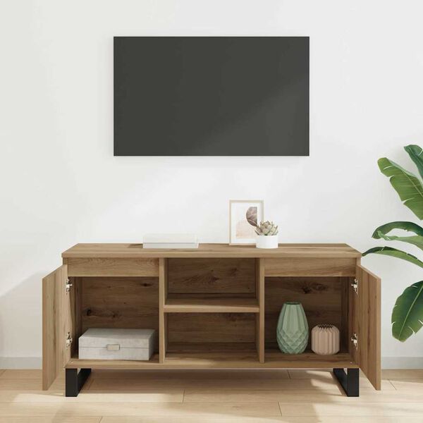 vidaXL Meuble TV Ch&ecirc;ne artisanal 104 x 35 x 50 cm Bois d'ing&eacute;nierie