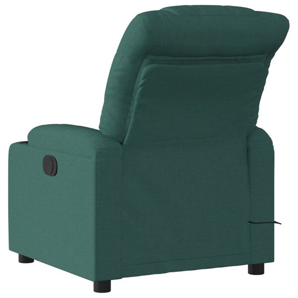 vidaXL Fauteuil de massage inclinable Vert fonc&eacute; Tissu