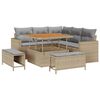 vidaXL Ensemble de canap&eacute; de jardin 8 pc Beige polyrotin
