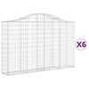 vidaXL Paniers &agrave; gabions arqu&eacute;s 6 pcs 200x30x120/140 cm Fer galvanis&eacute;