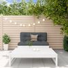 vidaXL Salon de jardin 2 pcs avec coussins blanc bois massif