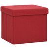 vidaXL Tabouret de rangement pliable avec motif de chat Bordeaux Tissu