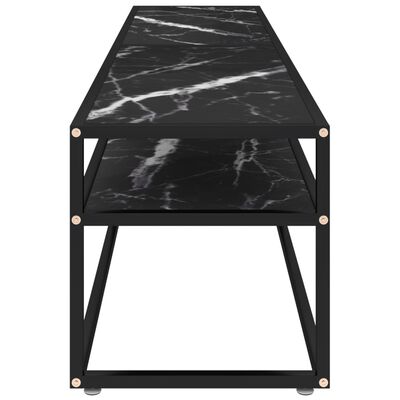 vidaXL Meuble TV marbre noir 180x40x40,5 cm verre trempé