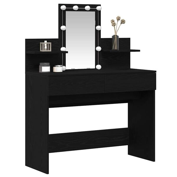 vidaXL Table de Toilette avec tiroir Chêne noir 100 x 40 x 130 cm