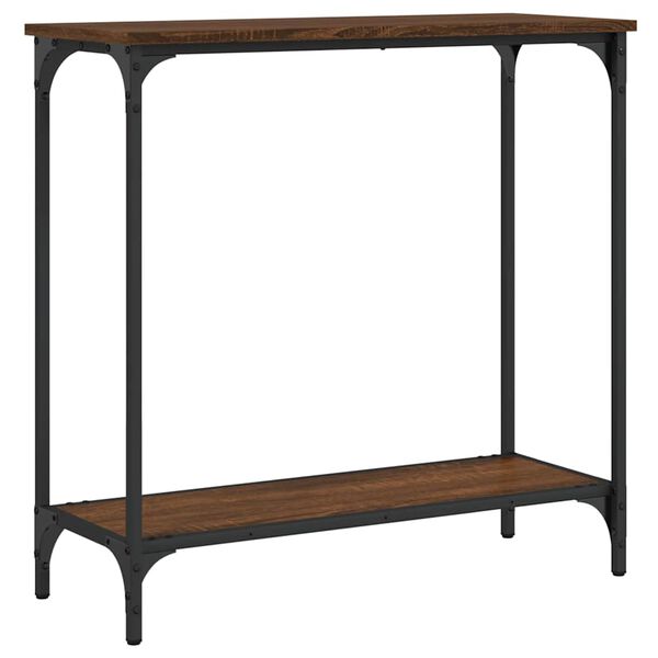 vidaXL Table console ch&ecirc;ne marron 75x30,5x75 cm bois d'ing&eacute;nierie
