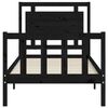 vidaXL Cadre de lit sans matelas noir bois de pin massif