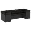 vidaXL Salon de jardin 7 pcs avec coussins noir r&eacute;sine tress&eacute;e