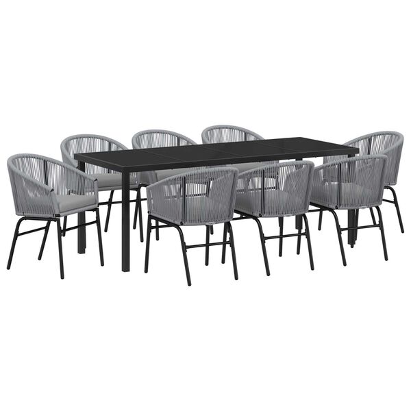 vidaXL Ensemble de salle &agrave; manger pour jardin 9 pcs Anthracite