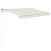 vidaXL Auvent automatique avec capteur de vent et LED 350x250 cm Cr&egrave;me