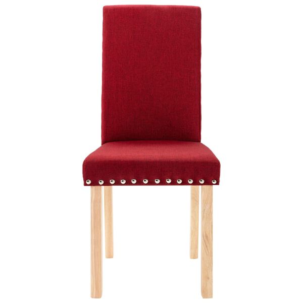 vidaXL Chaises &agrave; manger lot de 6 rouge bordeaux tissu