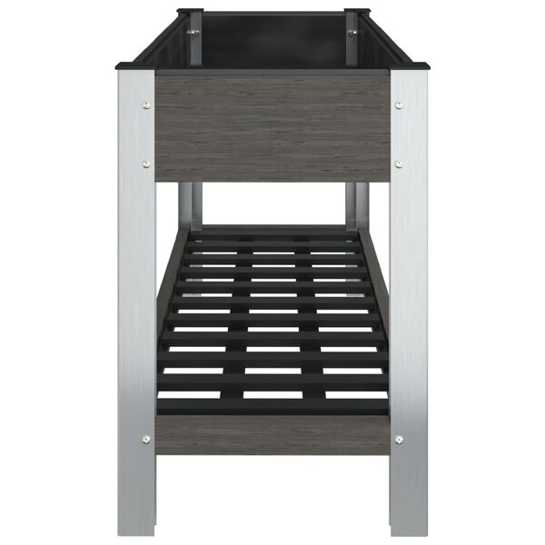vidaXL Lit sur&eacute;lev&eacute; de jardin avec &eacute;tag&egrave;re Gris 120x50x75 cm WPC