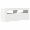 vidaXL Meuble TV avec lumières LED blanc 90x35x40 cm
