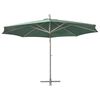 vidaXL Parasol suspendu avec poteau en aluminium 350 cm vert