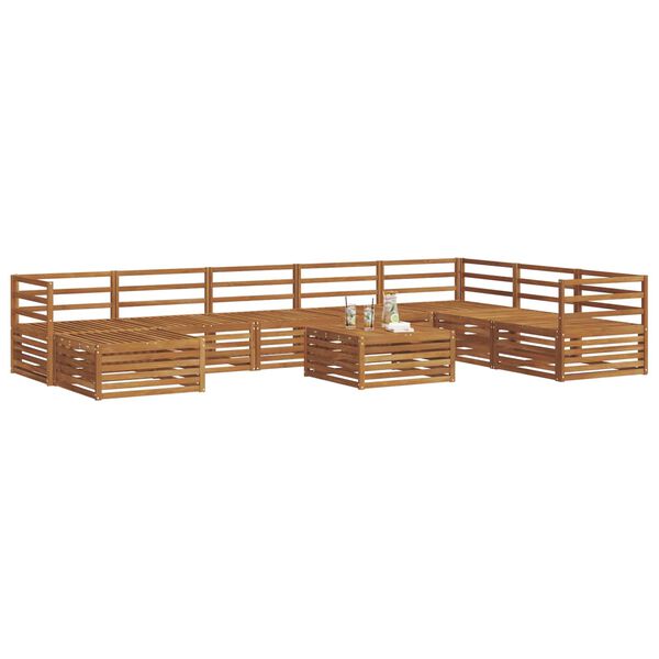 vidaXL Ensembles de canap&eacute;s 9 pcs Naturel Bois d'Acacia Massif