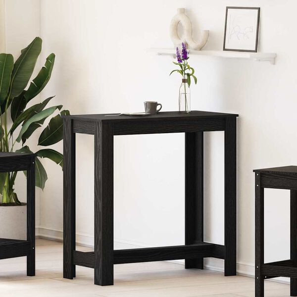 vidaXL Table de bar Ch&ecirc;ne noir 102 x 50 x 103,5 cm Bois d'ing&eacute;nierie