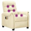 vidaXL Fauteuil de massage électrique Crème Similicuir