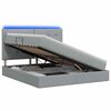 vidaXL Lit de rangement LED avec matelas Gris clair 140 x 190 cm Tissu