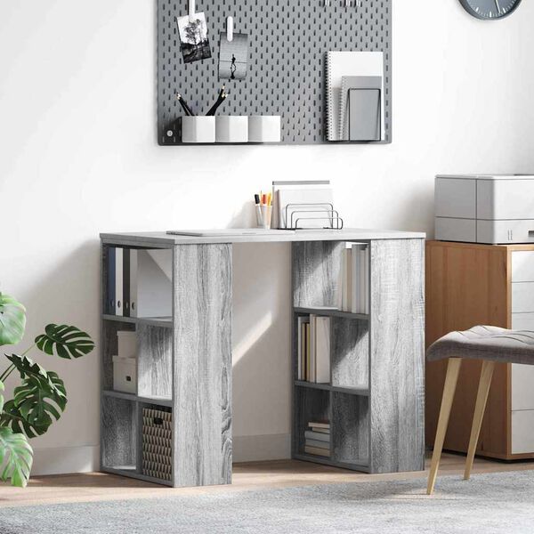 vidaXL Bureau Gris Sonoma 90 x 50 x 75 cm Bois d'ingénierie