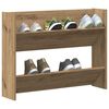 vidaXL Armoire &agrave; chaussures murale ch&ecirc;ne artisanal bois d'ing&eacute;nierie